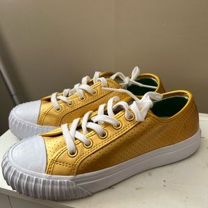 New Balance brand: PF Flyers Gold Tennis Shoes